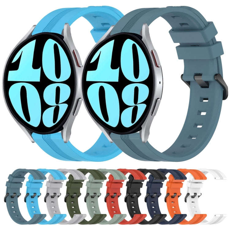 For Samsung Galaxy Watch 6 40mm 20mm Concave Striped Slicone Watch Band(Skyblue)