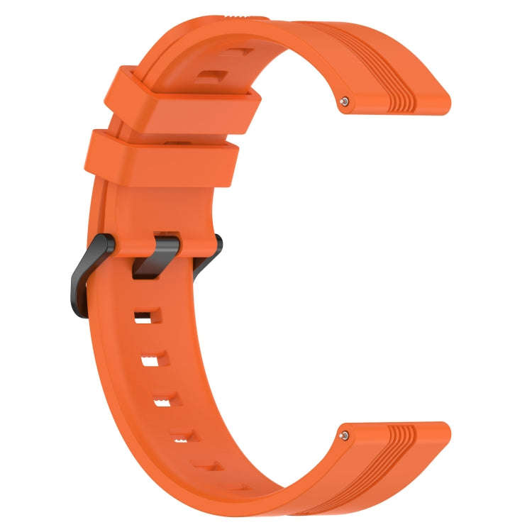 For Samsung Galaxy Watch 6 Classic 47mm 20mm Concave Striped Slicone Watch Band(Orange)