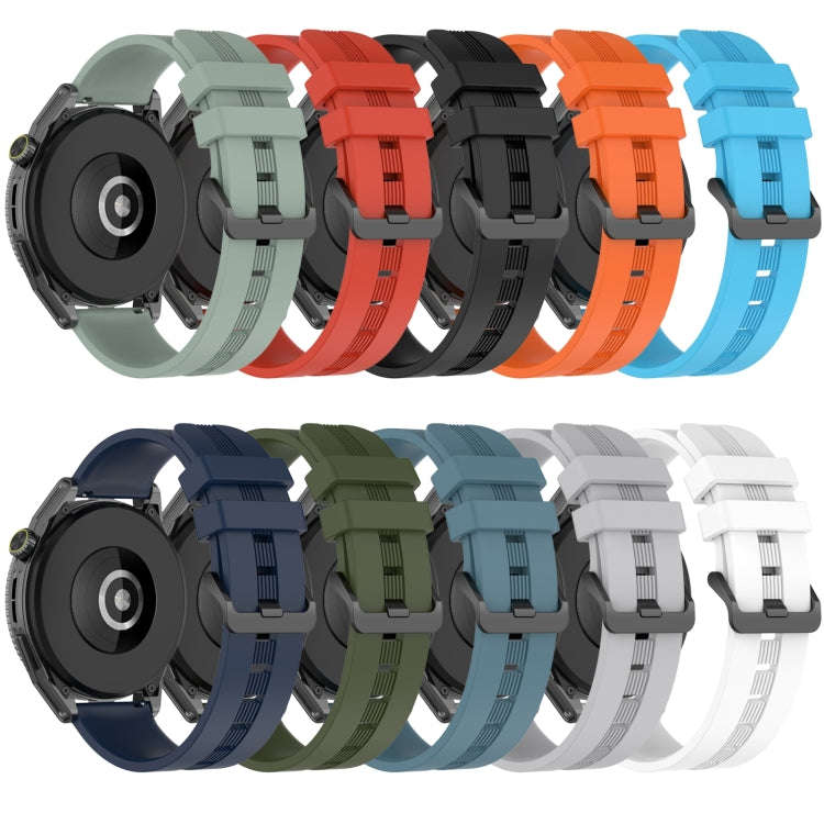 For Samsung Galaxy Watch 6 Classic 47mm 20mm Concave Striped Slicone Watch Band(Black)