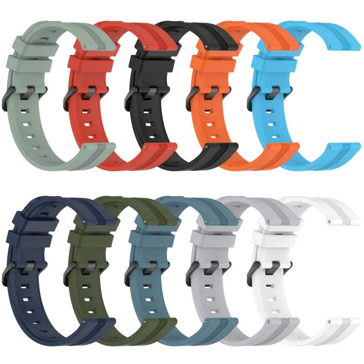 For Samsung Galaxy Watch 6 Classic 47mm 20mm Concave Striped Slicone Watch Band(Black)