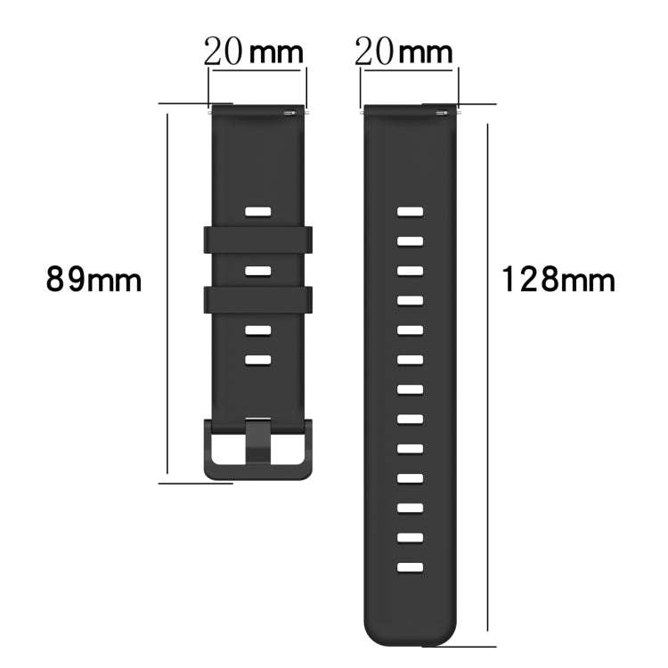 For Samsung Galaxy Watch 6 Classic 47mm 20mm Concave Striped Slicone Watch Band(Black)