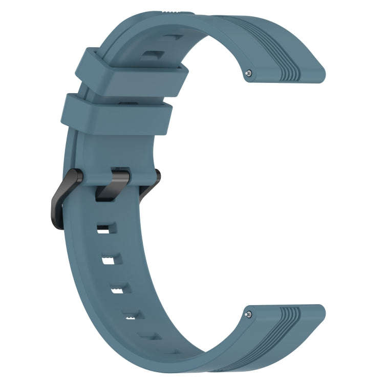 For Samsung Galaxy Watch 6 Classic 43mm 20mm Concave Striped Slicone Watch Band(Rock Cyan)