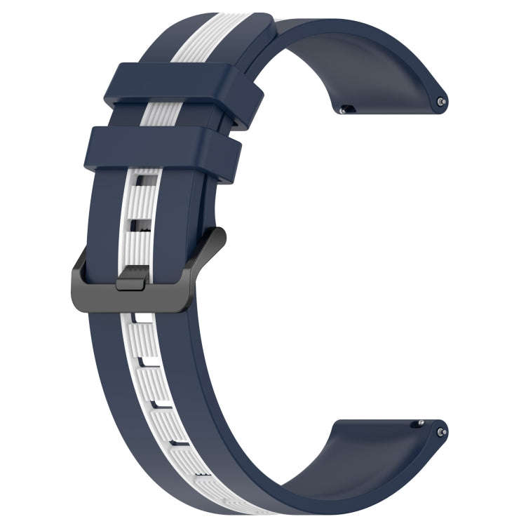 For Samsung Galaxy Watch 6 44mm 20mm Vertical Two-Color Silicone Watch Band(Blue+White)