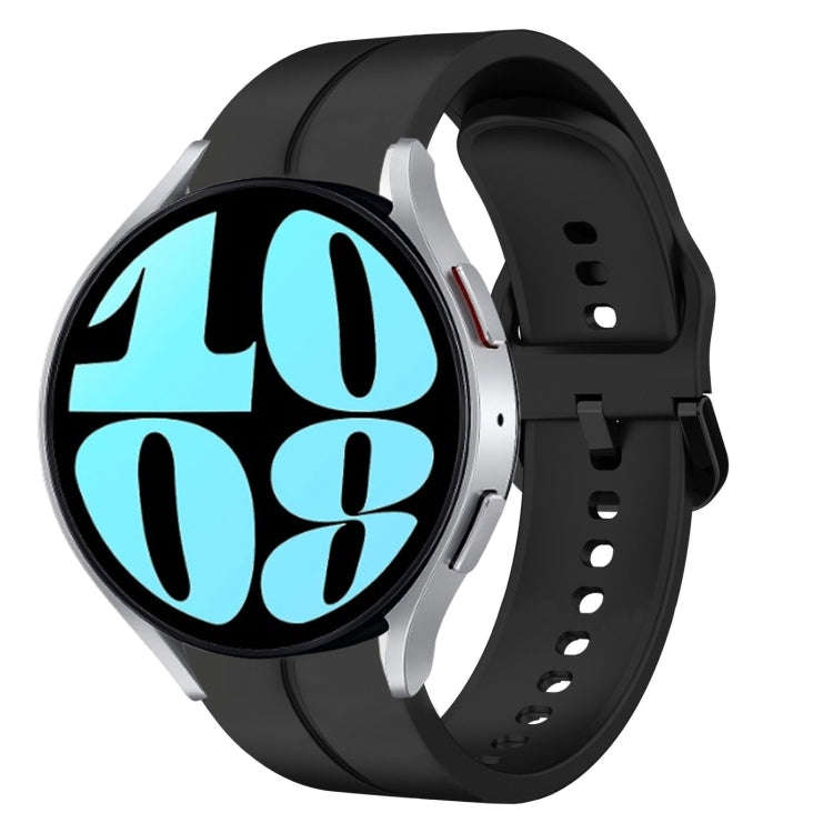 For Samsung Galaxy Watch 6 44mm 20mm Loop Silicone Watch Band(Black)