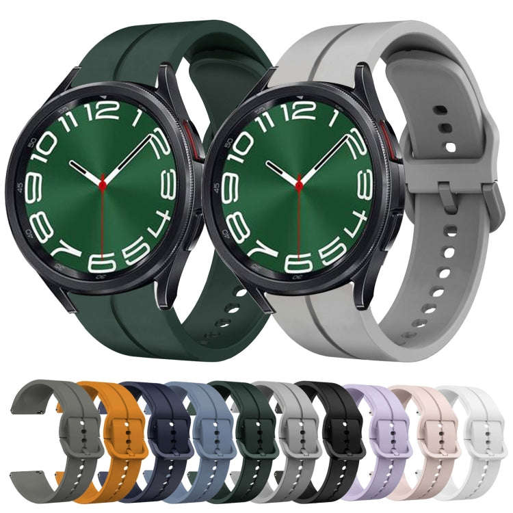For Samsung Galaxy Watch 6 Classic 47mm 20mm Loop Silicone Watch Band(Grey)