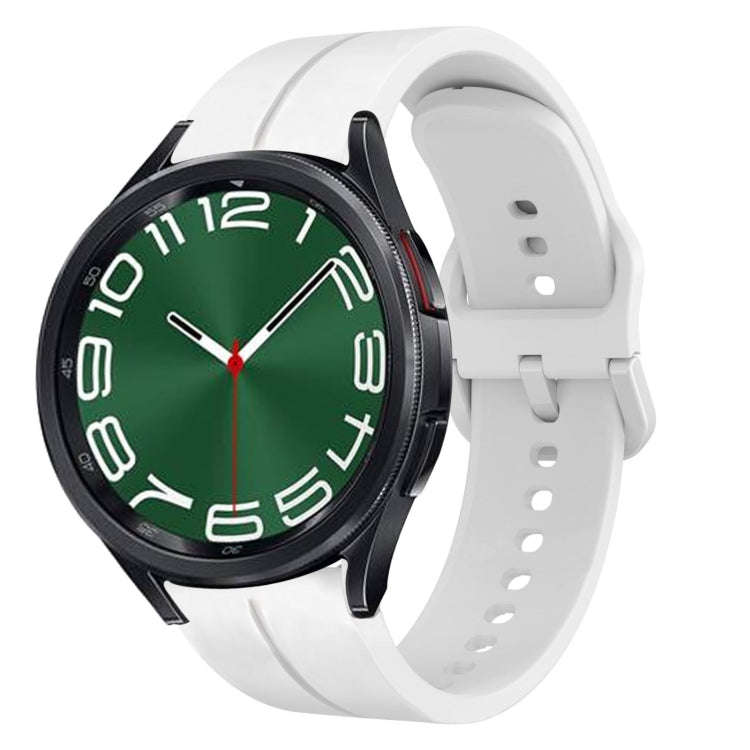 For Samsung Galaxy Watch 6 Classic 43mm 20mm Loop Silicone Watch Band(White)