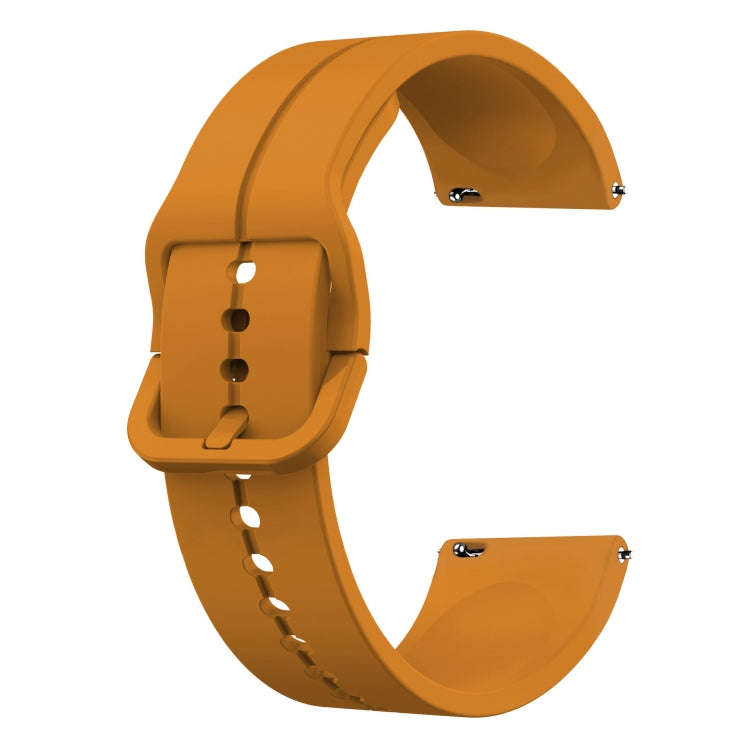 For Samsung Galaxy Watch 6 Classic 43mm 20mm Loop Silicone Watch Band(Amber Yellow)