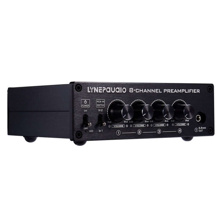 2 in 8 out Switcher Pre-Amplifier Speaker Distributor Signal Booster with Volume Control And Earp...