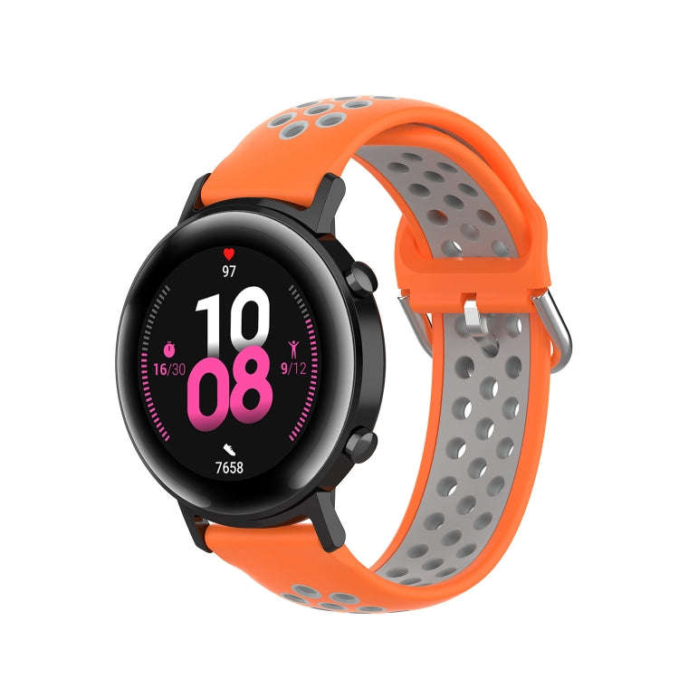 For Samsung Galaxy Watch Active 2 44mm 20mm Perforated Breathable Sports Silicone Watch Band(Oran...