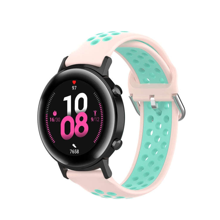 For Samsung Galaxy Watch Active 2 44mm 20mm Perforated Breathable Sports Silicone Watch Band(Pink...