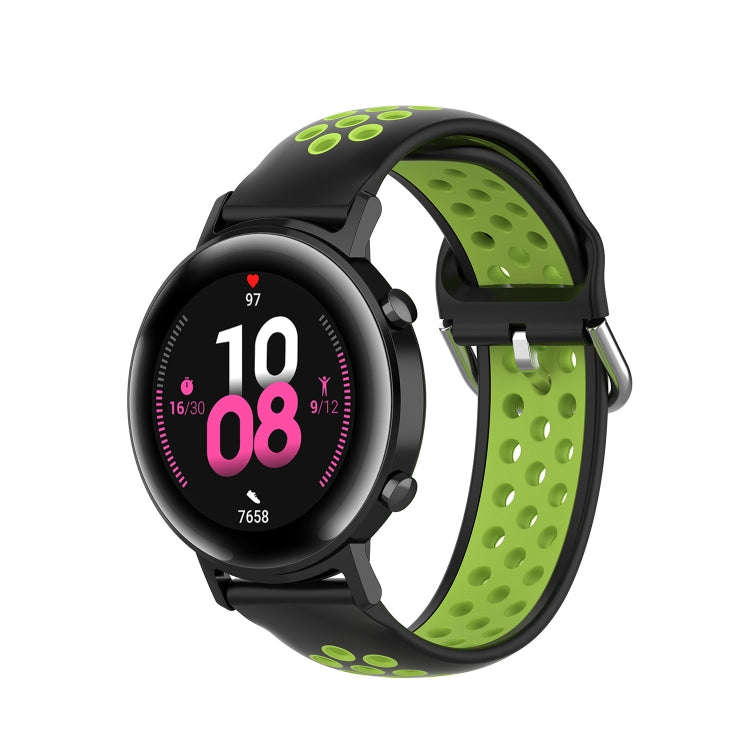 For Samsung Galaxy Watch Active 2 44mm 20mm Perforated Breathable Sports Silicone Watch Band(Blac...