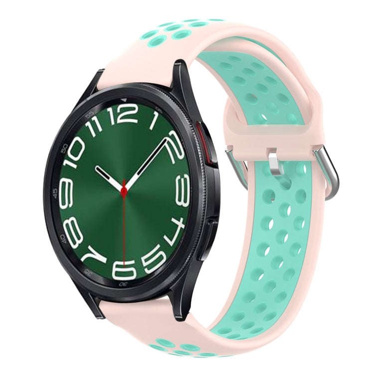 For Samsung Galaxy Watch 6 Classic 47mm 20mm Perforated Breathable Sports Silicone Watch Band(Pin...