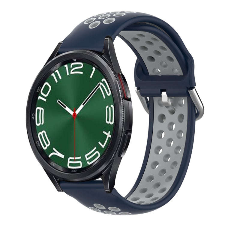 For Samsung Galaxy Watch 6 Classic 43mm 20mm Perforated Breathable Sports Silicone Watch Band(Mid...