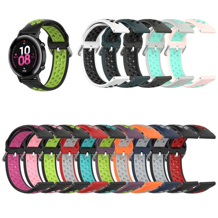 For Samsung Galaxy Watch 6 Classic 43mm 20mm Perforated Breathable Sports Silicone Watch Band(Oli...