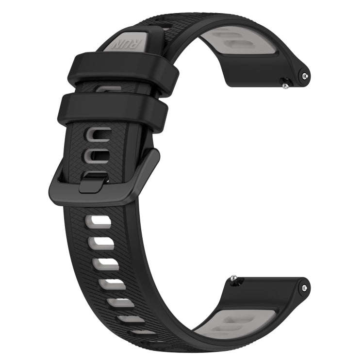 For Samsung Galaxy Watch 6 44mm 20mm Sports Two-Color Silicone Watch Band(Black+Grey)