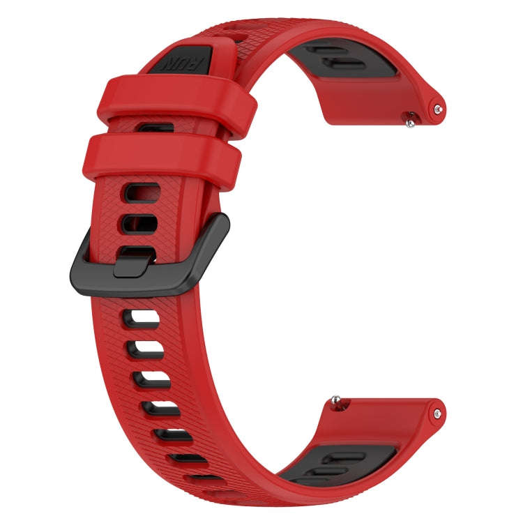 For Samsung Galaxy Watch 6 44mm 20mm Sports Two-Color Silicone Watch Band(Red+Black)
