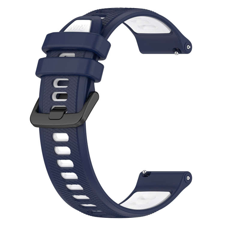 For Samsung Galaxy Watch 6 44mm 20mm Sports Two-Color Silicone Watch Band(Midnight Blue+White)