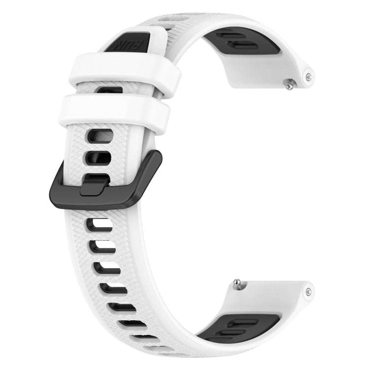 For Samsung Galaxy Watch 6 Classic 47mm 20mm Sports Two-Color Silicone Watch Band(White+Black)