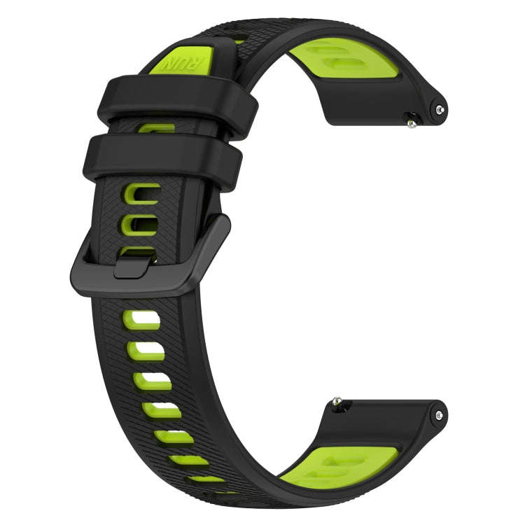 For Samsung Galaxy Watch 6 Classic 47mm 20mm Sports Two-Color Silicone Watch Band(Black+Green)