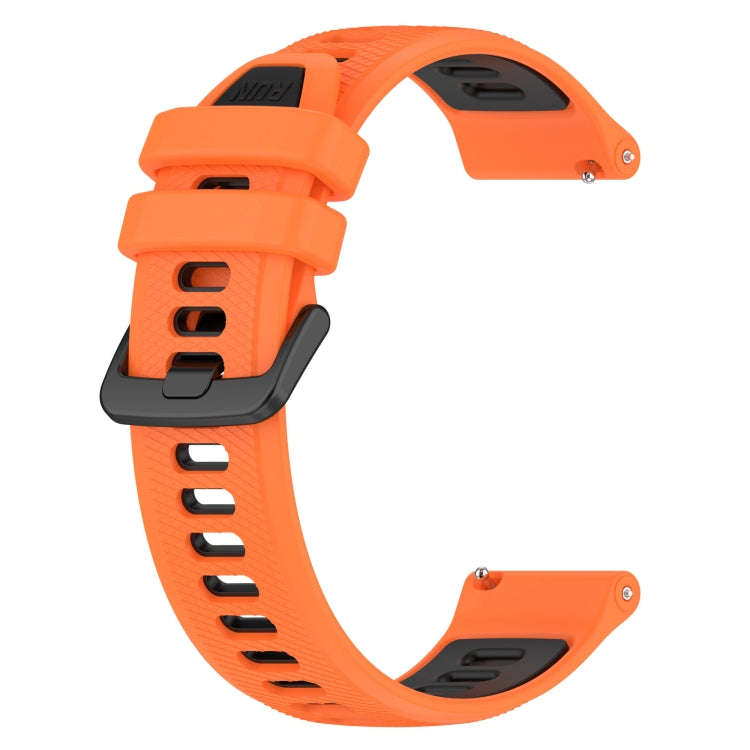 For Samsung Galaxy Watch 6 Classic 43mm 20mm Sports Two-Color Silicone Watch Band(Orange+Black)