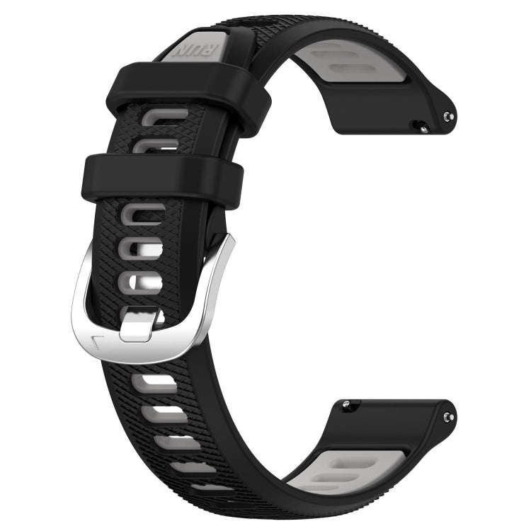 For Samsung Galaxy Watch 6 40mm 20mm Sports Two-Color Steel Buckle Silicone Watch Band(Black+Grey)