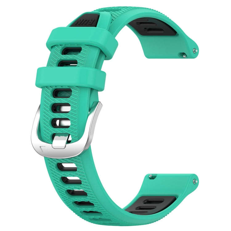 For Samsung Galaxy Watch 6 40mm 20mm Sports Two-Color Steel Buckle Silicone Watch Band(Lake Blue+...