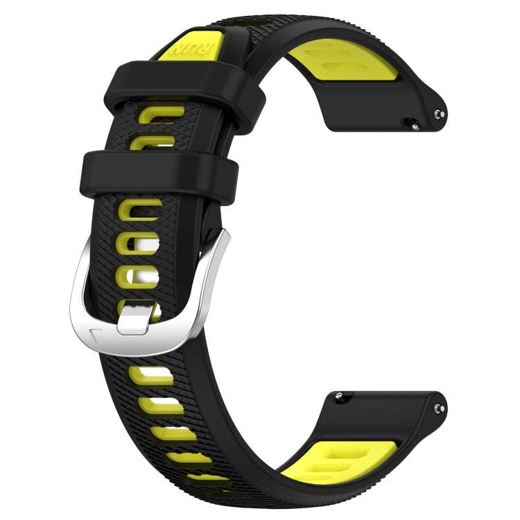 For Samsung Galaxy Watch 6 Classic 47mm 20mm Sports Two-Color Steel Buckle Silicone Watch Band(Bl...