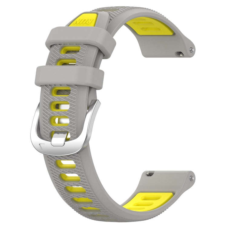For Samsung Galaxy Watch 6 Classic 47mm 20mm Sports Two-Color Steel Buckle Silicone Watch Band(Gr...