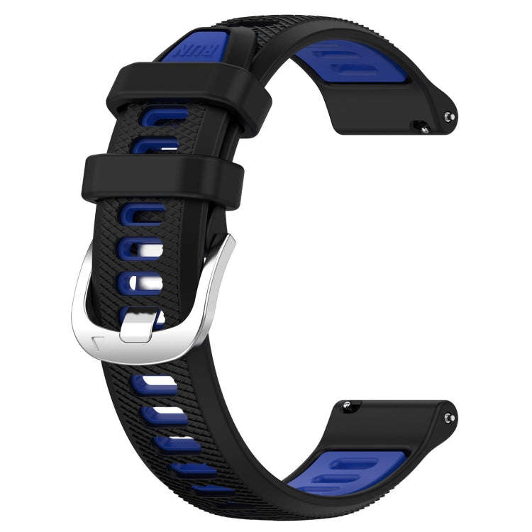 For Samsung Galaxy Watch 6 Classic 43mm 20mm Sports Two-Color Steel Buckle Silicone Watch Band(Bl...