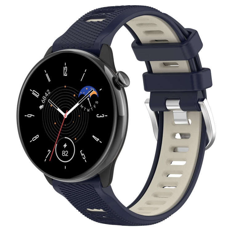 For Samsung Galaxy Watch 6 Classic 43mm 20mm Sports Two-Color Steel Buckle Silicone Watch Band(Mi...