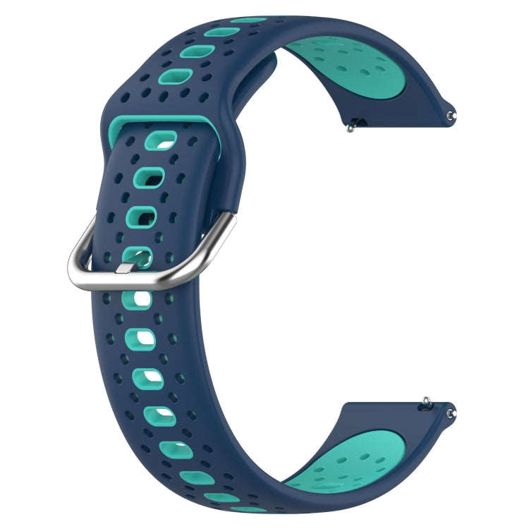 For Samsung Galaxy Watch 6 44mm 20mm Breathable Two-Color Silicone Watch Band(Blue+Teal)
