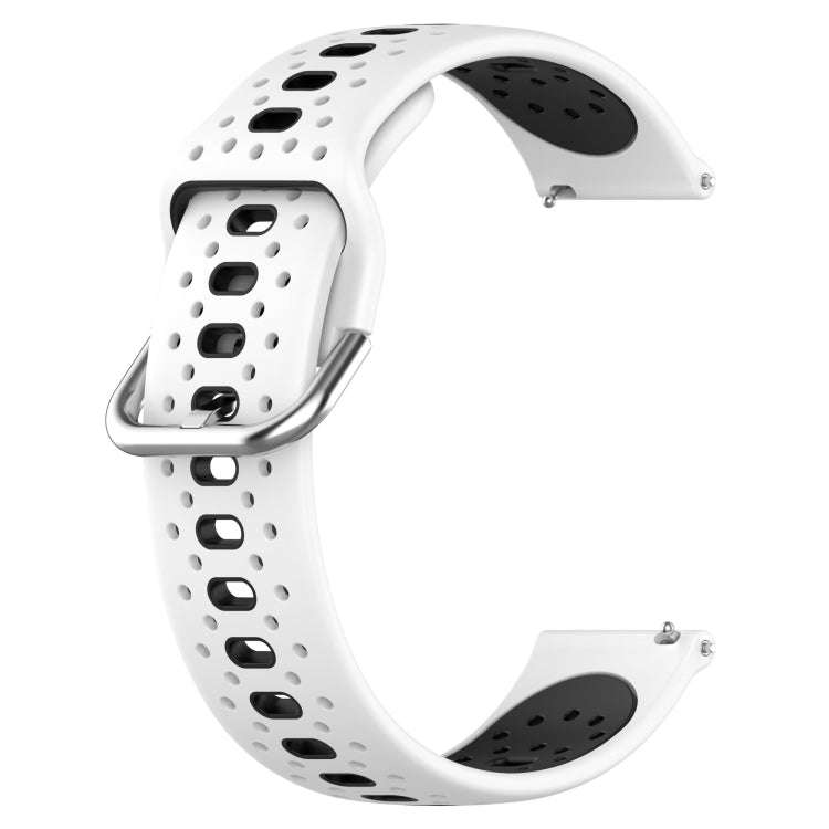 For Samsung Galaxy Watch 6 40mm 20mm Breathable Two-Color Silicone Watch Band(White+Black)