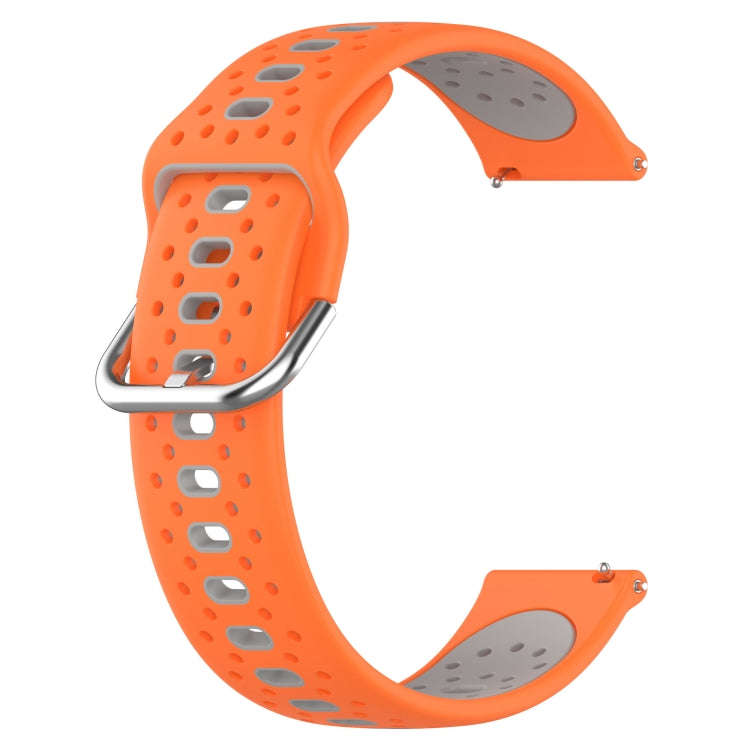For Samsung Galaxy Watch 6 40mm 20mm Breathable Two-Color Silicone Watch Band(Orange+Grey)