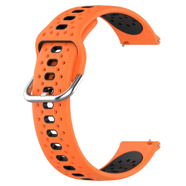 For Samsung Galaxy Watch 6 Classic 43mm 20mm Breathable Two-Color Silicone Watch Band(Orange+Black)