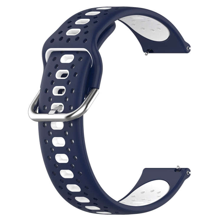 For Samsung Galaxy Watch 6 Classic 43mm 20mm Breathable Two-Color Silicone Watch Band(Midnight Bl...