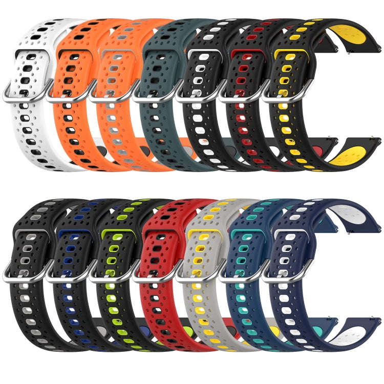 For Samsung Galaxy Watch 6 Classic 43mm 20mm Breathable Two-Color Silicone Watch Band(Midnight Bl...