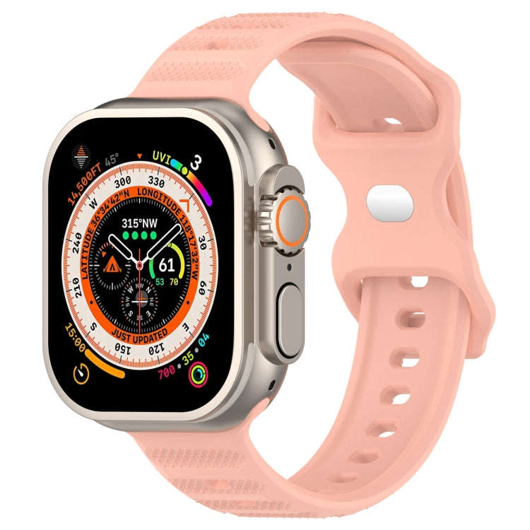 For Apple Watch SE 2022 40mm Reverse Buckle Dot Texture Silicone Watch Band(Pink)