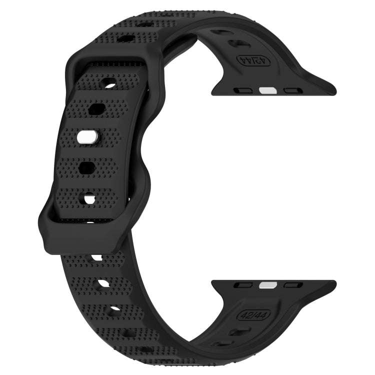 For Apple Watch SE 2022 40mm Reverse Buckle Dot Texture Silicone Watch Band(Black)