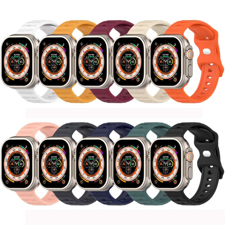 For Apple Watch SE 2022 40mm Reverse Buckle Dot Texture Silicone Watch Band(Black)