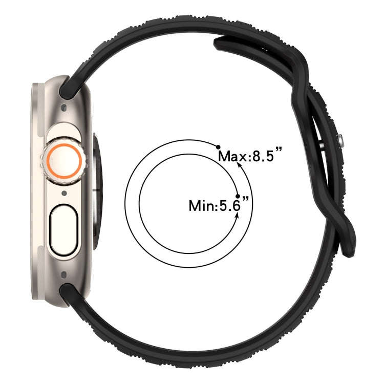 For Apple Watch SE 2022 40mm Reverse Buckle Dot Texture Silicone Watch Band(Black)