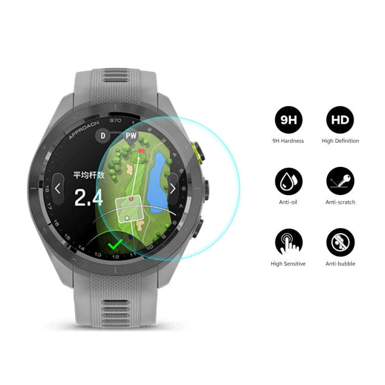 For Garmin Approach S70 42mm 2pcs ENKAY 0.2mm 9H Tempered Glass Screen Protector Watch Film