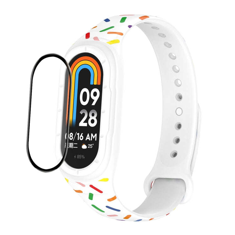 For Xiaomi Mi Band 8 ENKAY Hat-Prince Full Coverage Screen Protector + Adjsutable Silicone Sport ...