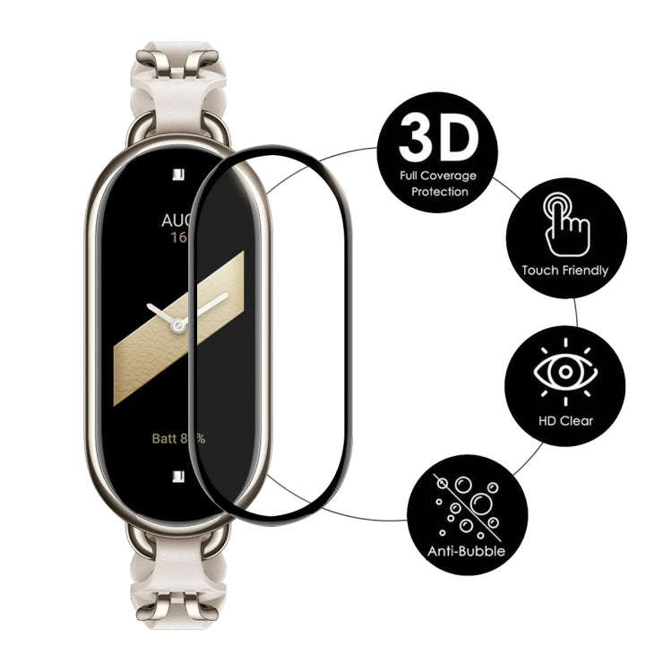 For Xiaomi Mi Band 8 ENKAY Hat-Prince Full Coverage Screen Protector + Adjsutable Silicone Sport ...