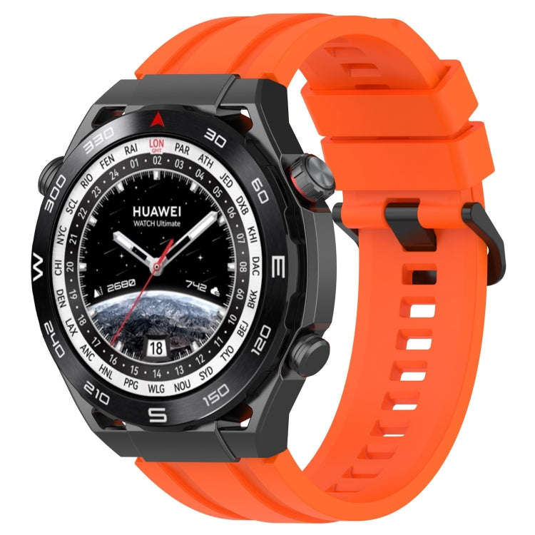 For Huawei Watch Ultimate Long & Short Sports Solid Color Silicone Watch Band Set(Orange)