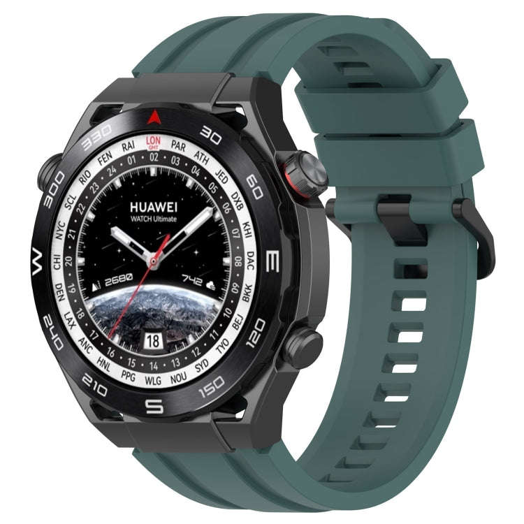 For Huawei Watch Ultimate Long & Short Sports Solid Color Silicone Watch Band Set(Olive Green)