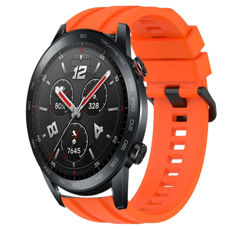 For Huawei Watch GT3 Pro 46mm Long & Short Sports Solid Color Silicone Watch Band Set(Orange)