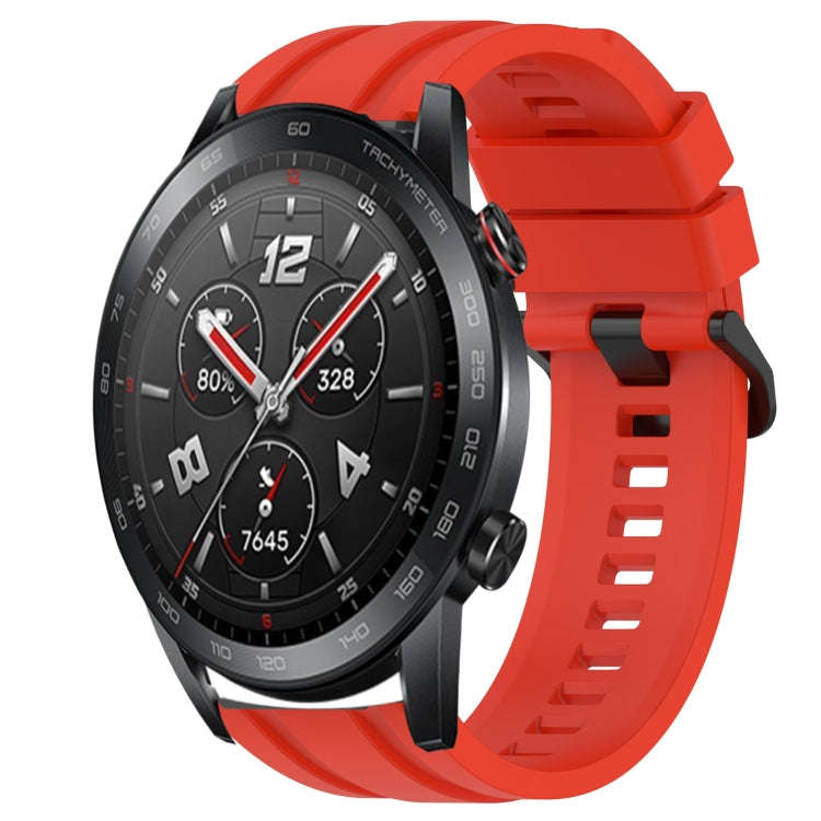 For Huawei Watch GT3 Pro 46mm Long & Short Sports Solid Color Silicone Watch Band Set(Red)
