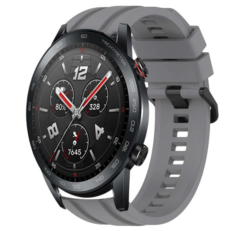 For Huawei Watch GT3 Pro 46mm Long & Short Sports Solid Color Silicone Watch Band Set(Grey)