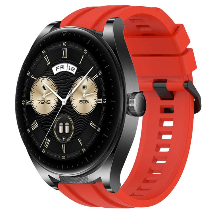 For Huawei Watch GT3  46mm Long & Short Sports Solid Color Silicone Watch Band Set(Red)