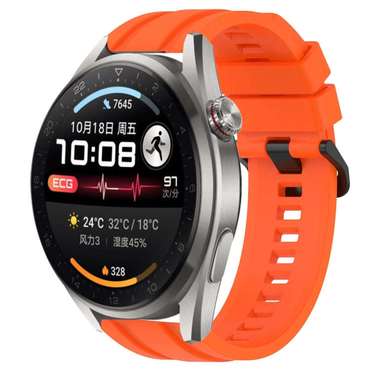 For Huawei Watch 3 Pro New Long & Short Sports Solid Color Silicone Watch Band Set(Orange)